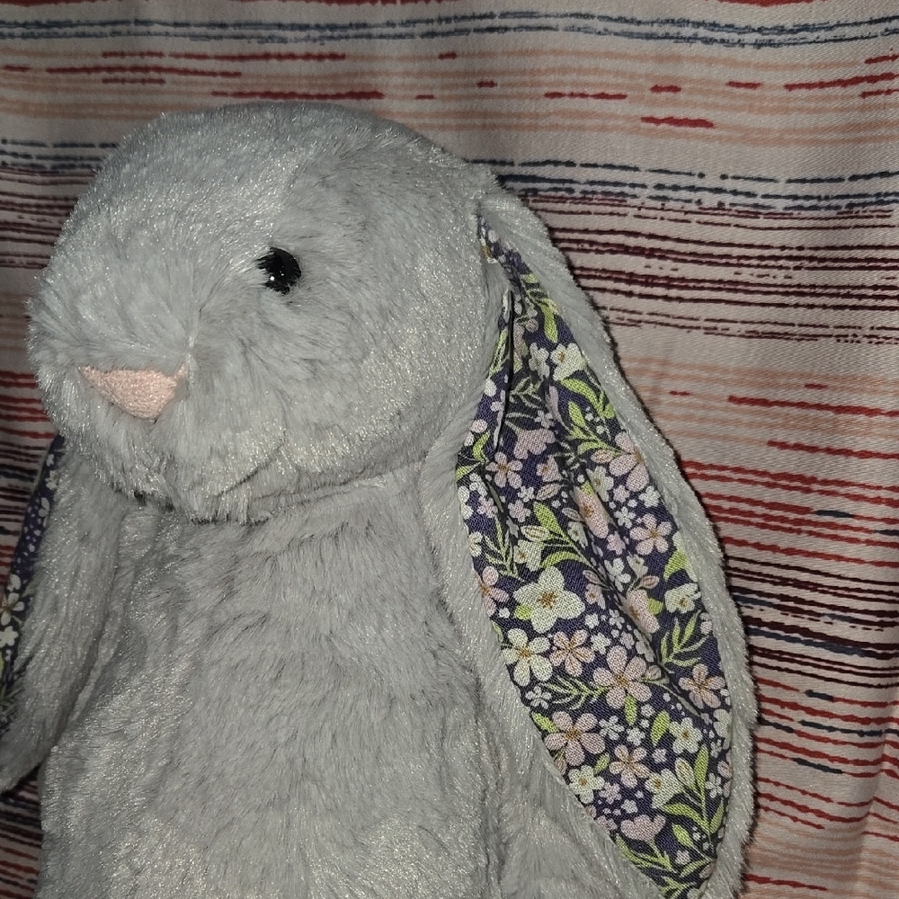 Jellycat Blossom Silver Bunny 'Bloom' With Dust Bag - Picture 4 of 14